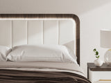 Kendanport Brown/White King Upholstered Bed from Ashley Furniture - Luna Furniture