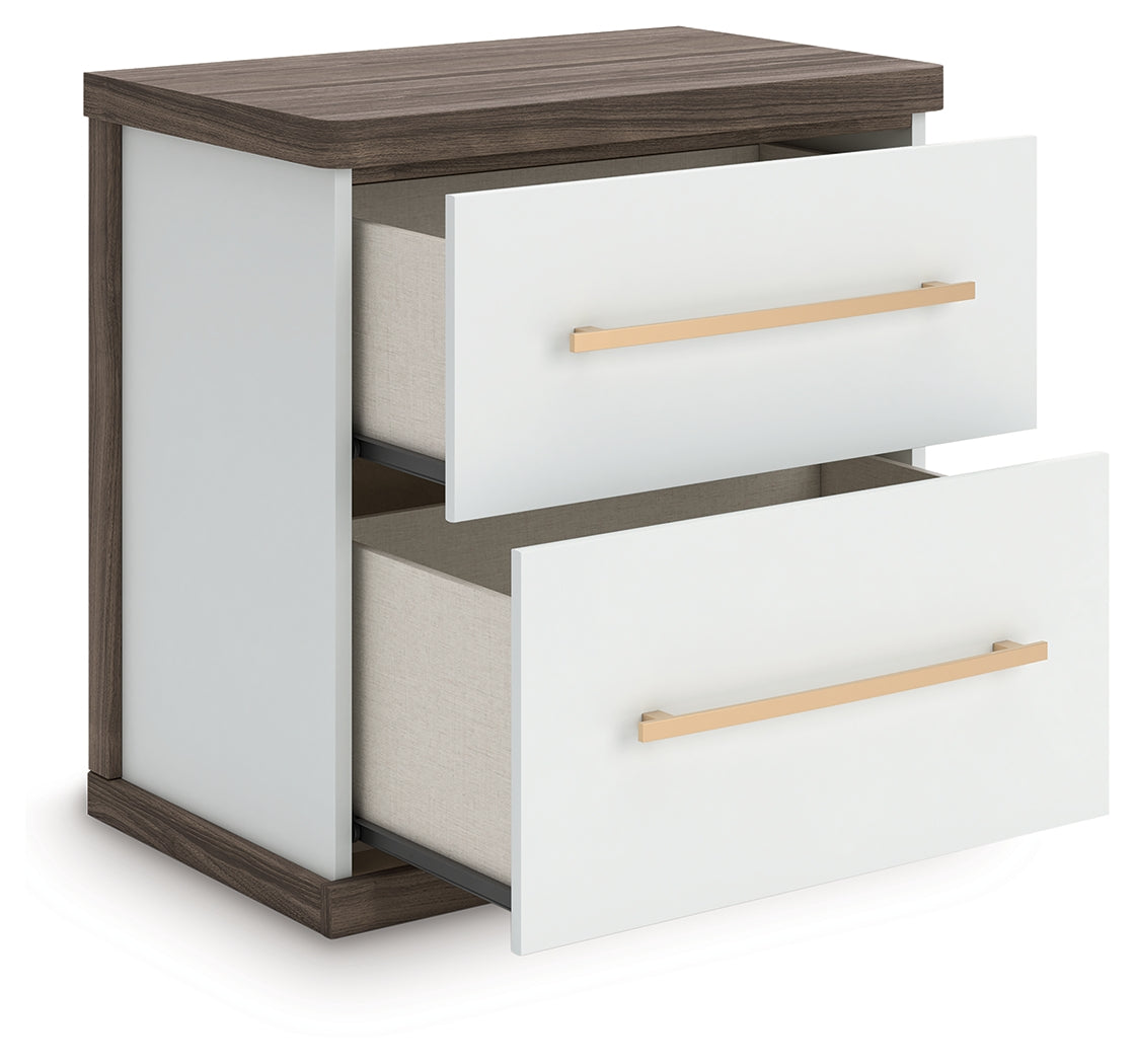 Kendanport Brown/White Nightstand from Ashley - Luna Furniture