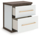 Kendanport Brown/White Nightstand from Ashley - Luna Furniture