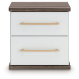 Kendanport Brown/White Nightstand from Ashley - Luna Furniture