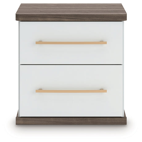 Kendanport White/Brown King Upholstered Bed, Dresser and Nightstand from Ashley Furniture - Luna Furniture