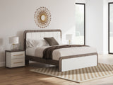 Kendanport White/Brown King Upholstered Bed, Dresser and Nightstand from Ashley Furniture - Luna Furniture