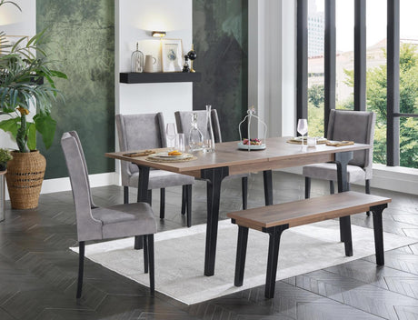 Kennedy Light Walnut Expandable Dining Table from Bellona - Luna Furniture