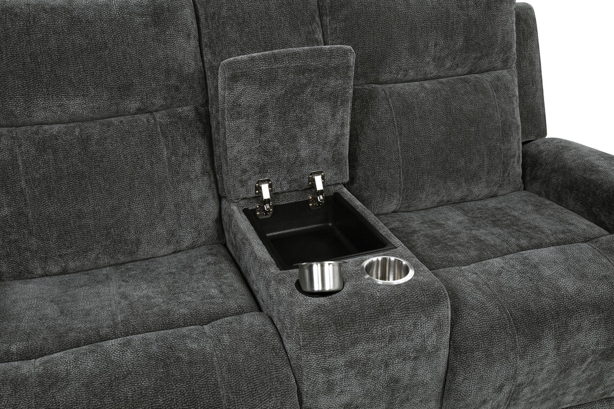 Kennett Dark Gray 2-Piece Chenille Power Reclining Living Room Set from Coaster - Luna Furniture