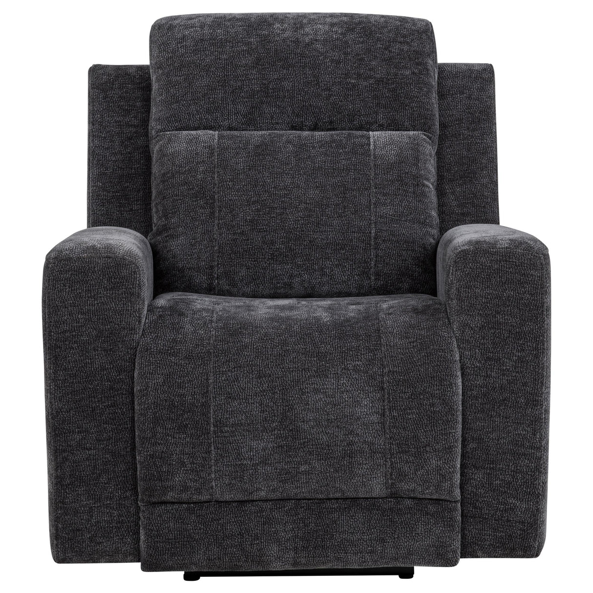Kennett Dark Gray Chenille Upholstered Power Recliner Chair from Coaster - Luna Furniture