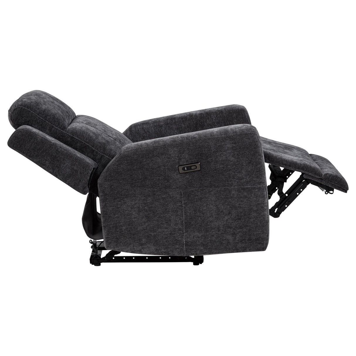 Kennett Dark Gray Chenille Upholstered Power Recliner Chair from Coaster - Luna Furniture