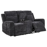 Kennett Dark Gray Chenille Upholstered Power Reclining Loveseat from Coaster - Luna Furniture