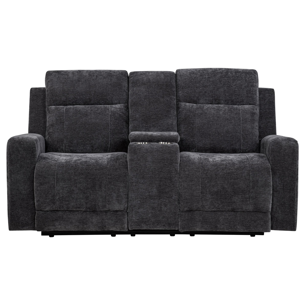 Kennett Dark Gray Chenille Upholstered Power Reclining Loveseat from Coaster - Luna Furniture