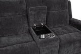 Kennett Dark Gray Chenille Upholstered Power Reclining Loveseat from Coaster - Luna Furniture