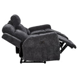 Kennett Dark Gray Chenille Upholstered Power Reclining Sofa from Coaster - Luna Furniture