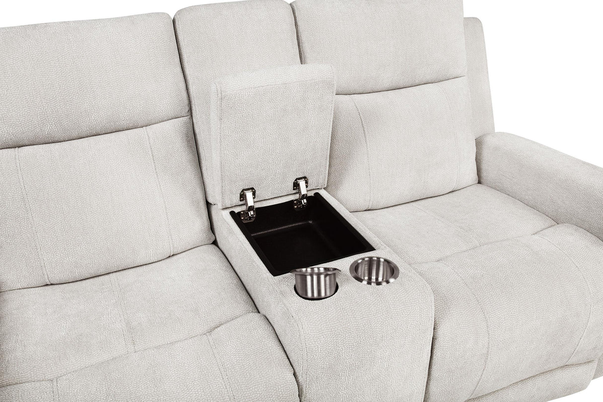 Kennett Ivory 3-Piece Chenille Power Reclining Living Room Set from Coaster - Luna Furniture