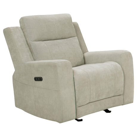 Kennett Ivory Chenille Upholstered Power Recliner Chair from Coaster - Luna Furniture