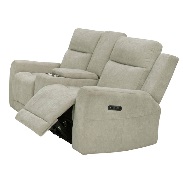 Kennett Ivory Chenille Upholstered Power Reclining Loveseat