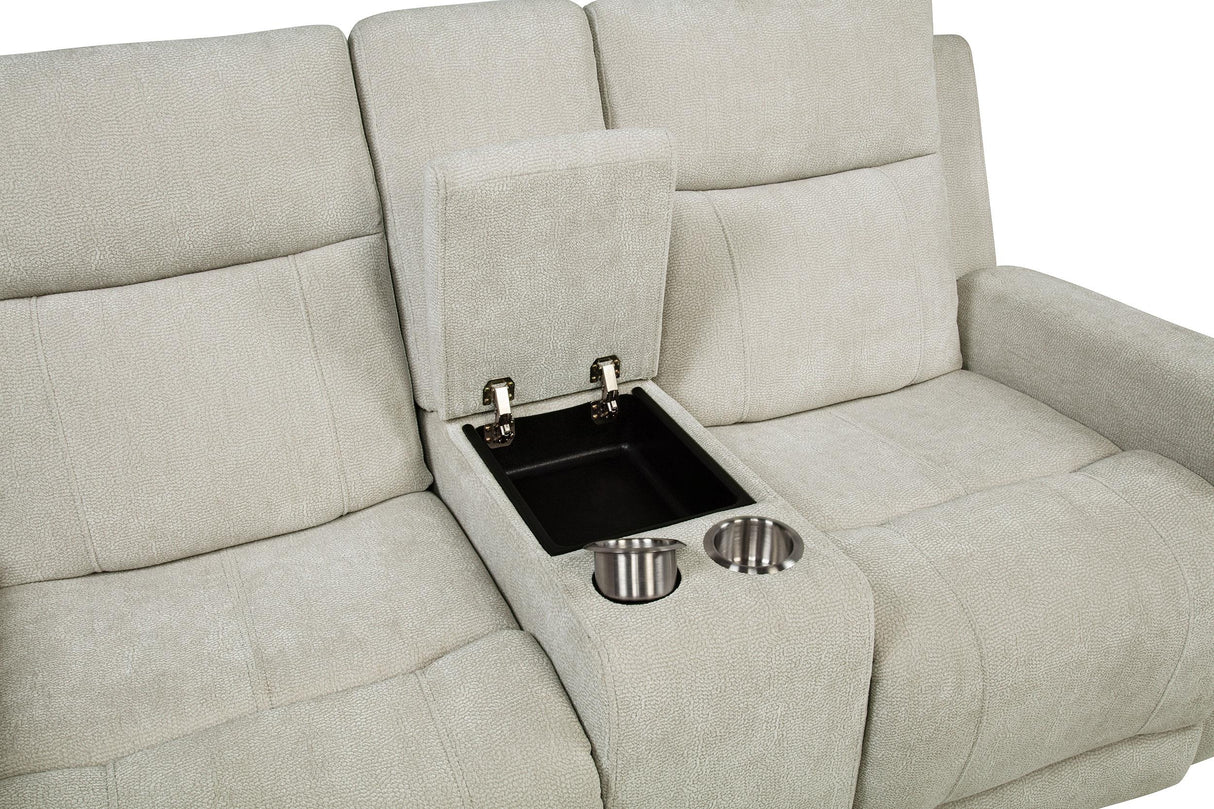 Kennett Ivory Chenille Upholstered Power Reclining Loveseat from Coaster - Luna Furniture
