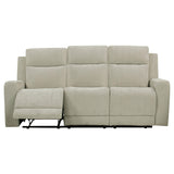 Kennett Ivory Chenille Upholstered Power Reclining Sofa from Coaster - Luna Furniture