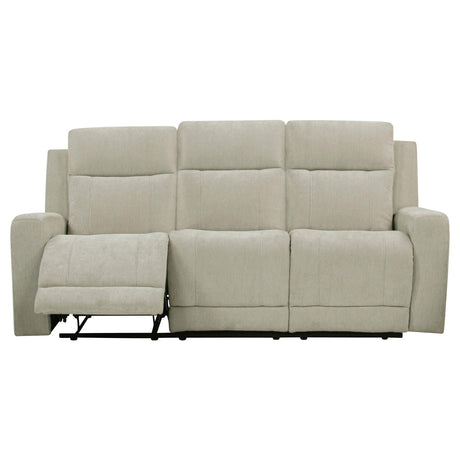 Kennett Ivory Chenille Upholstered Power Reclining Sofa from Coaster - Luna Furniture