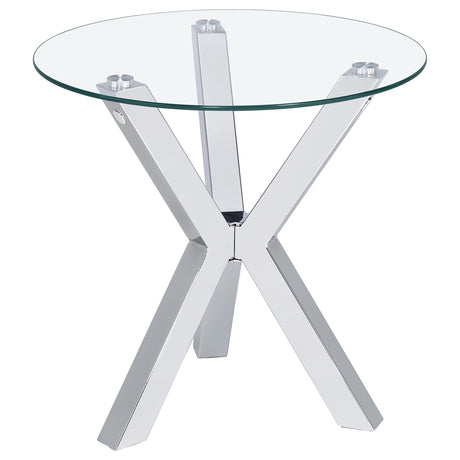 Kenzie Chrome 2-Piece Round Coffee and End Table Set from Coaster - Luna Furniture