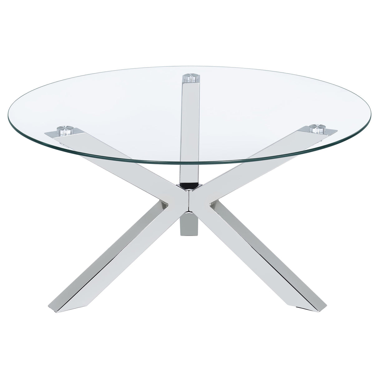 Kenzie Chrome 2-Piece Round Coffee and End Table Set from Coaster - Luna Furniture