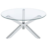 Kenzie Chrome 2-Piece Round Coffee and End Table Set from Coaster - Luna Furniture