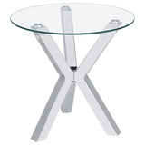 Kenzie Chrome 3-Piece Round Coffee and End Table Set from Coaster - Luna Furniture