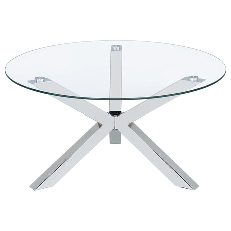 Kenzie Chrome 3-Piece Round Coffee and End Table Set from Coaster - Luna Furniture