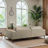 Kerrville Beige Leather Right Sectional Sofa from Midinmod - Luna Furniture