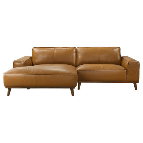 Kerrville Tan Leather Left Sectional Sofa from Midinmod - Luna Furniture