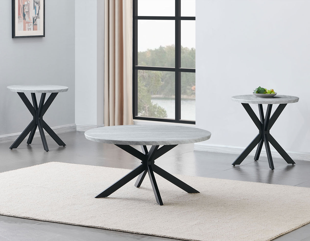 Keyla Faux-Marble Round End Table from Steve Silver - Luna Furniture