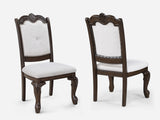 Kiera Coffee Brown / Beige Side Chair, Set of 2 from Crown Mark - Luna Furniture