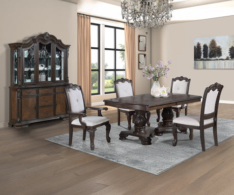 Kiera Coffee Brown Formal Extendable Dining Set from Crown Mark - Luna Furniture