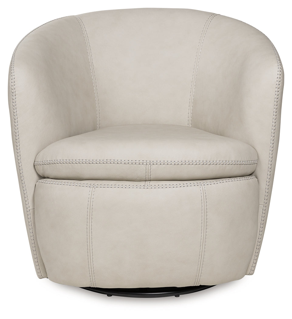 Kierreys Bone Swivel Accent Chair from Ashley - Luna Furniture