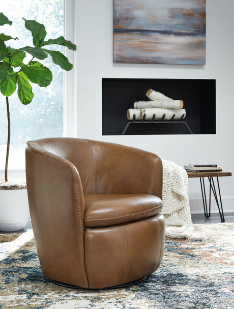 Kierreys Caramel Swivel Chair from Ashley - Luna Furniture