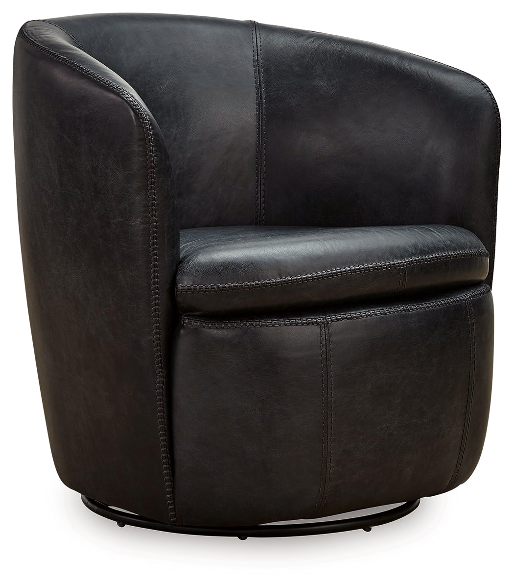 Kierreys Midnight Swivel Chair from Ashley Furniture - Luna Furniture