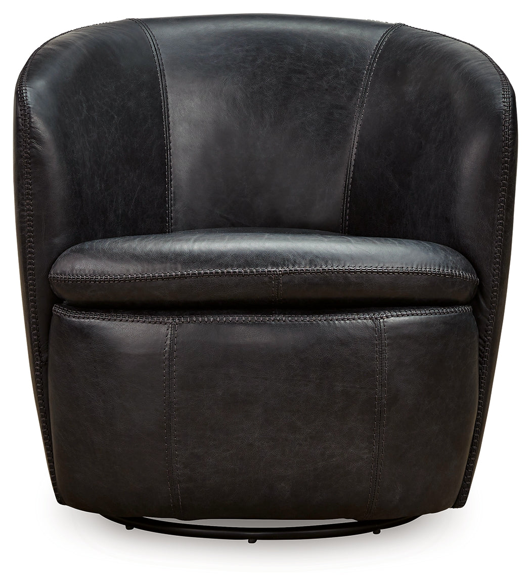 Kierreys Midnight Swivel Chair from Ashley Furniture - Luna Furniture