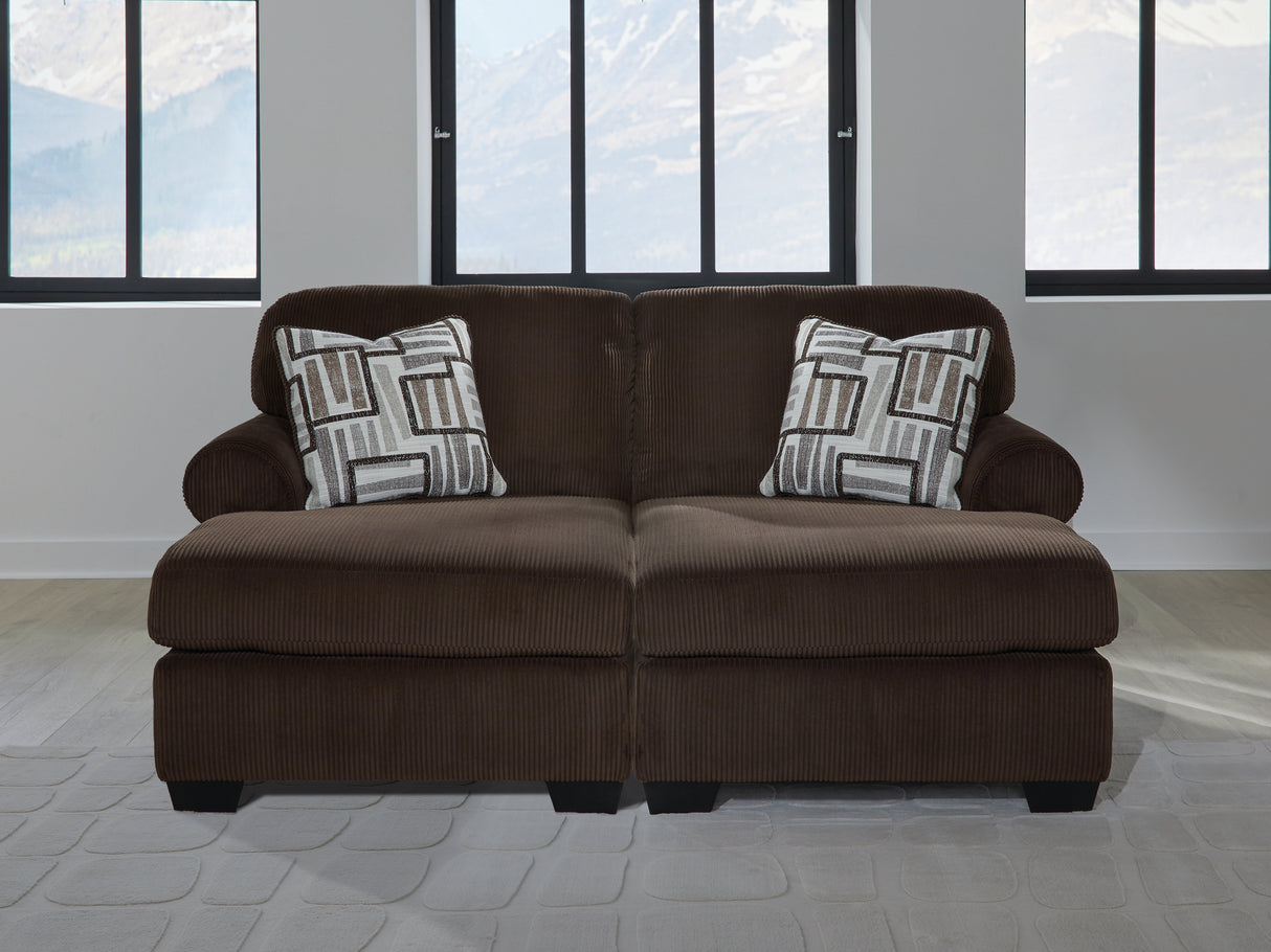 Kimlee Chocolate 2-Piece Super Chaise from Ashley Furniture - Luna Furniture