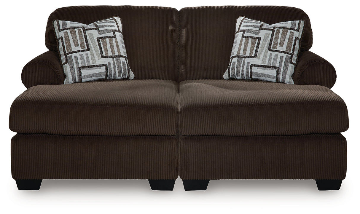 Kimlee Chocolate 2-Piece Super Chaise from Ashley Furniture - Luna Furniture