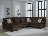 Kimlee Chocolate 3-Piece LAF Sectional from Ashley Furniture - Luna Furniture
