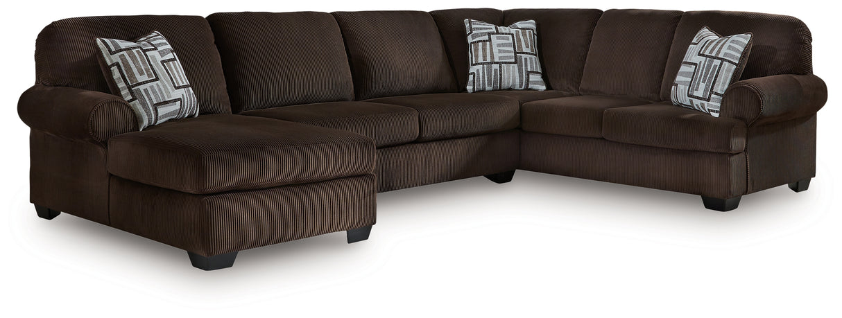 Kimlee Chocolate 3-Piece LAF Sectional from Ashley Furniture - Luna Furniture