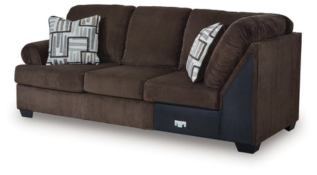 Kimlee Chocolate Left-Arm Facing Sofa from Ashley - Luna Furniture
