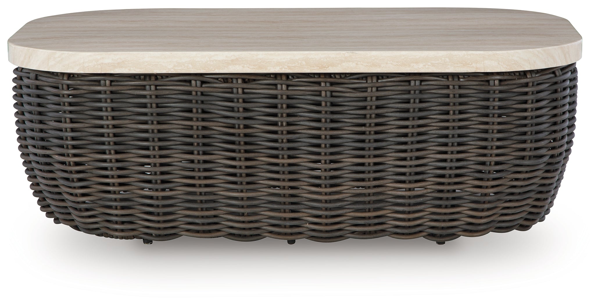 Kimora Beige/Dark Brown Outdoor Coffee Table – Luna Furniture