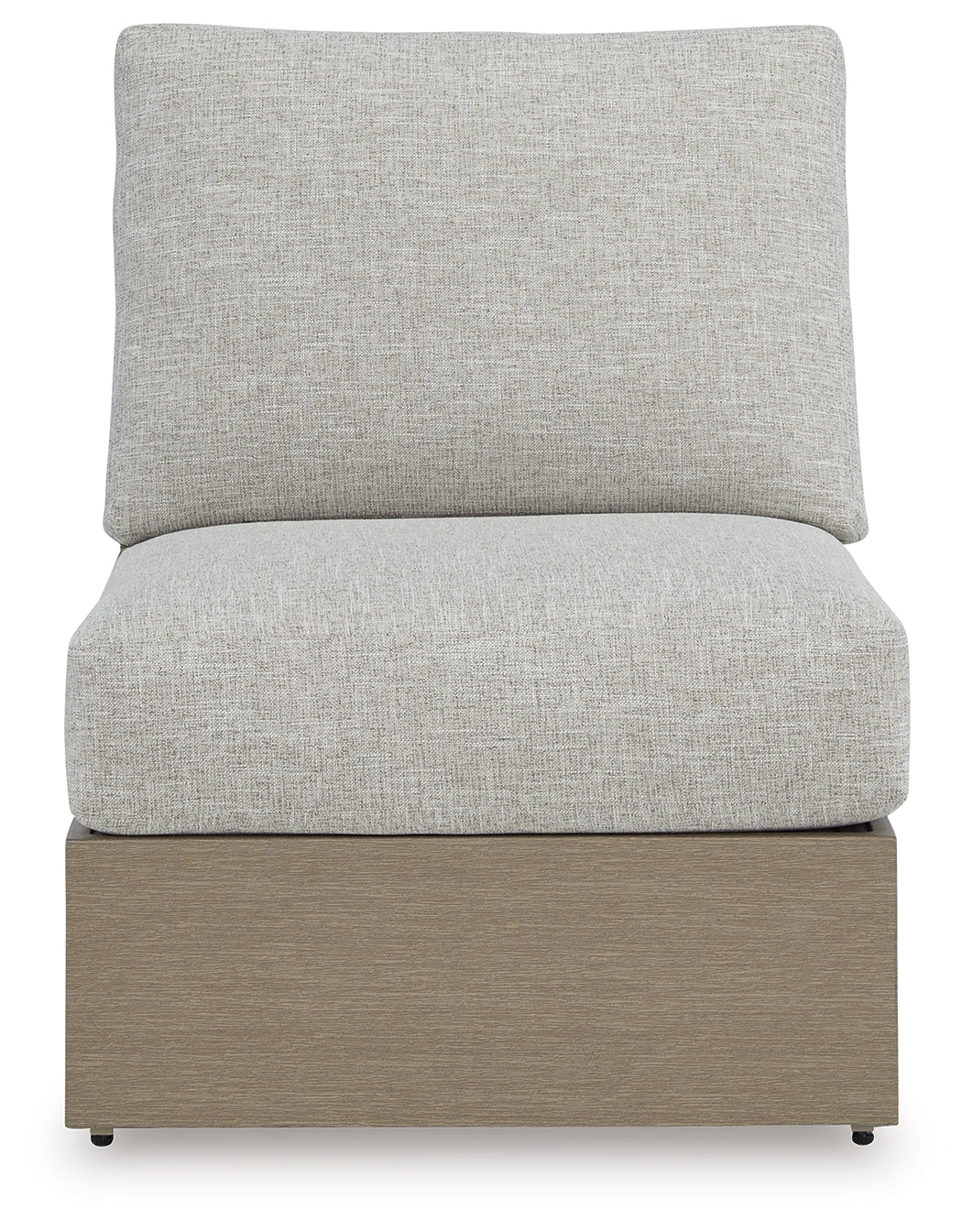 Kimpton Isle Brown/Beige Outdoor Armless Chair with Cushion from Ashley Furniture - Luna Furniture