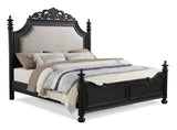 Kingsbury Espresso King Upholstered Panel Bed from Crown Mark - Luna Furniture