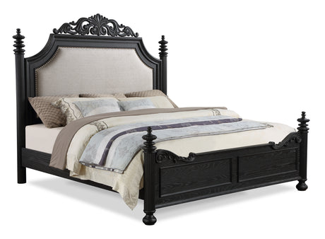 Kingsbury Espresso King Upholstered Panel Bed from Crown Mark - Luna Furniture