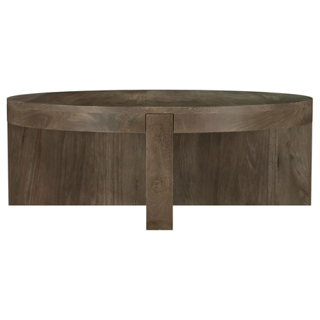 Kinkaid Brown Round Solid Mango Wood Coffee Table from Coaster - Luna Furniture