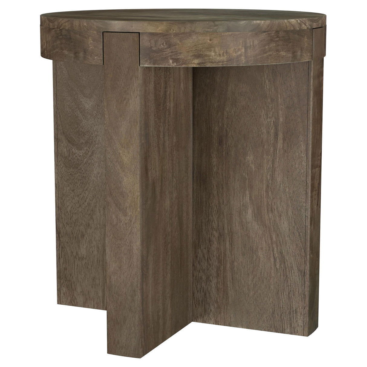 Kinkaid Brown Round Solid Mango Wood End Table from Coaster - Luna Furniture