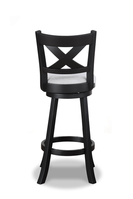 Kipper Dove/Black Swivel Bar Stool, Set of 2 from Crown Mark - Luna Furniture