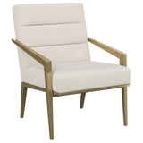 Kirra Cream and Gold Upholstered Accent Armchair with Metal Frame from Coaster - Luna Furniture