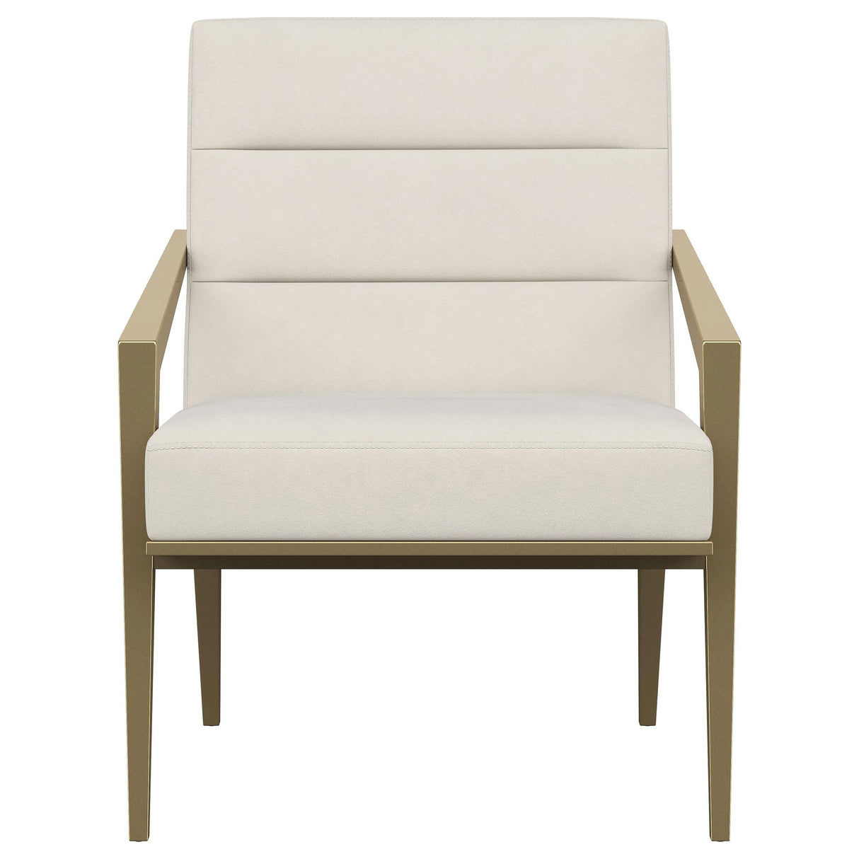 Kirra Cream and Gold Upholstered Accent Armchair with Metal Frame from Coaster - Luna Furniture