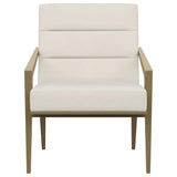 Kirra Cream and Gold Upholstered Accent Armchair with Metal Frame from Coaster - Luna Furniture