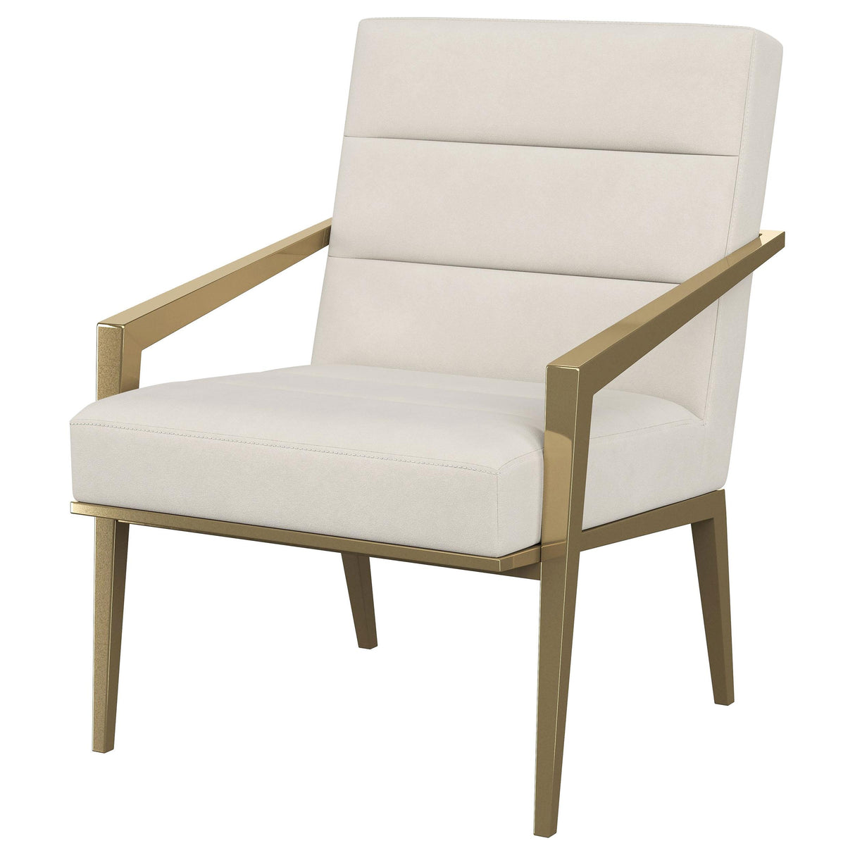 Kirra Cream and Gold Upholstered Accent Armchair with Metal Frame from Coaster - Luna Furniture